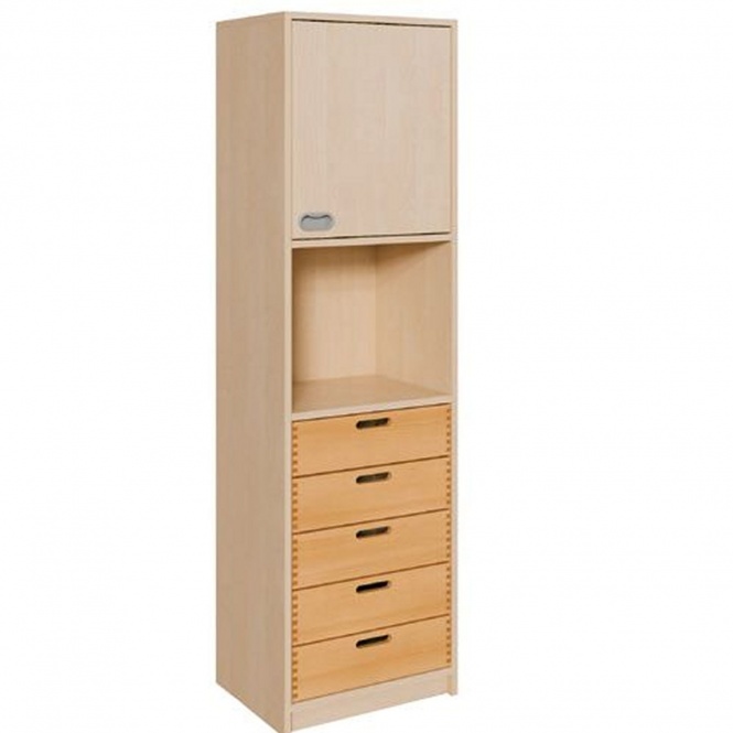 Schränke mit 5 Massivholzschüben, Tür rechts 